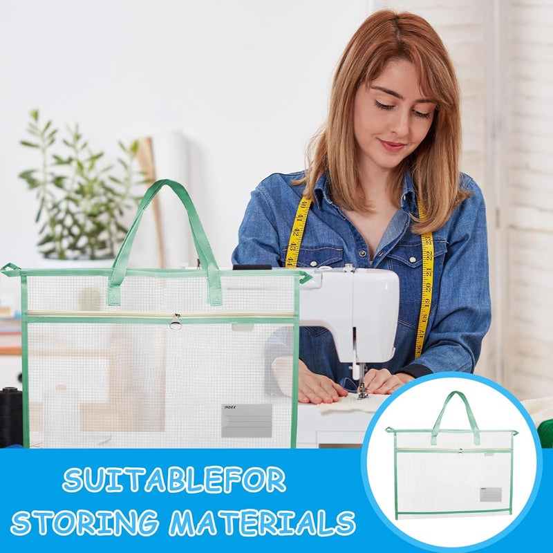 WUEURU 6 Pcs A3 Project Bag for Quilting Craft Storage with Handles for Art Bag Tote Bag File Carrying Storage - Image 3